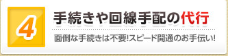 手続きや回線手配の代行 面倒な手続きは不要！スピード開通のお手伝い！