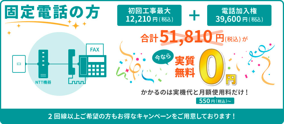 固定電話の方