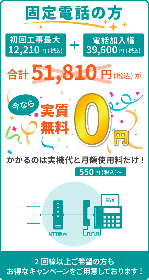 固定電話の方
