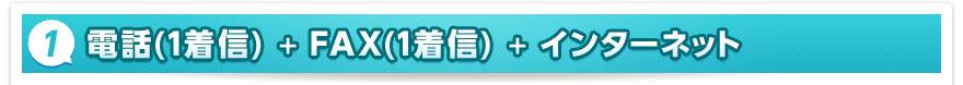 1. 電話（1着信）＋FAX（1着信）＋インターネット